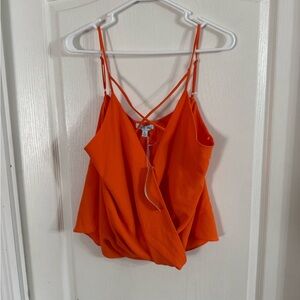 She & Sky Women’s Orange Wrap Style Tank Top NWT Sz L. MH-200